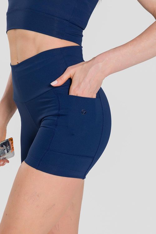 SHORTS FLEX RUNNING POCKETS ADULTO - REF. F16138 - MARINHO