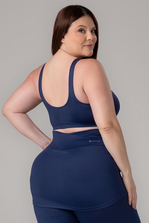 TOP PLUS SIZE SOFT TOUCH COM BOJO ADULTO - REF. F15455 - MARINHO