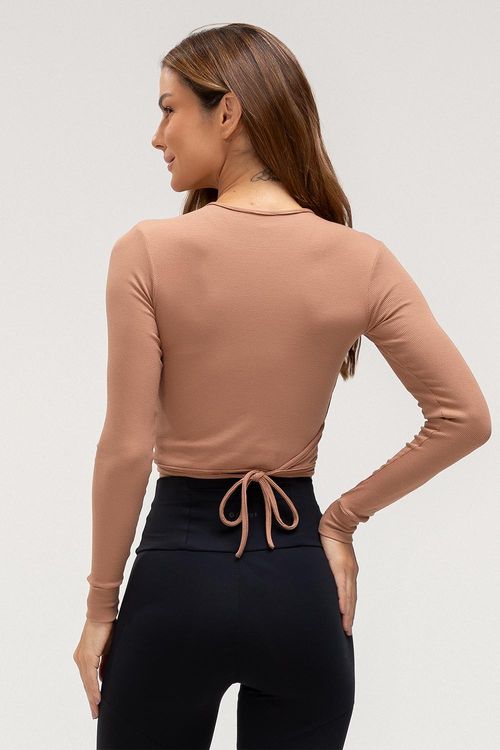 BLUSA RIBBED WRAP - PRIMAVERA/VERÃO 26 - REF. F16473 - MOCHA