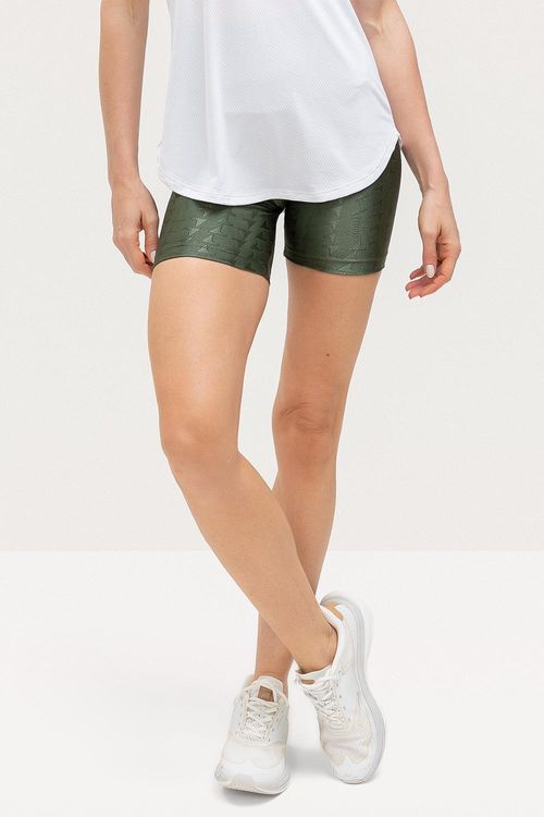 SHORTS INTERMEDIÁRIO JACQUARD ID - ESSENTIALS 26 - REF. F15387 - VERDE CROCO